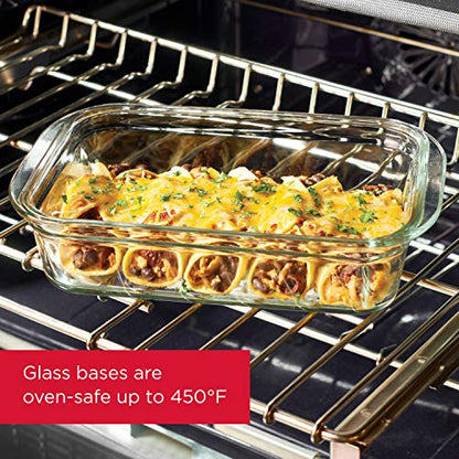 Rubbermaid Brilliance Glass Storage 3.2-Cup Food Containers with Lids, BPA Free and Leak Proof, Medium, Clear, Pack of 4 - StorageandmoreStorage