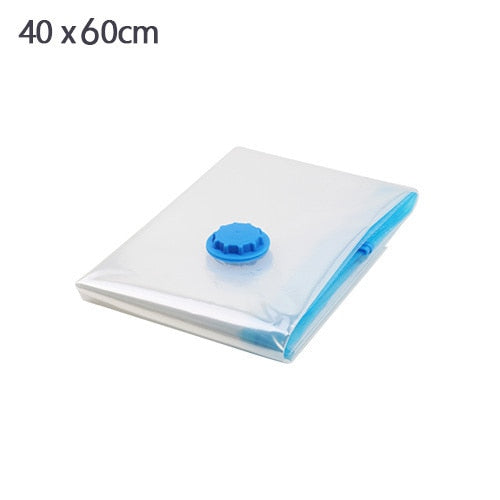 Vacuum Bag for Clothes Storage Bag With Valve Transparent Border Folding Compressed Organizer Travel Space Saving Seal Packet - StorageandmoreStorage