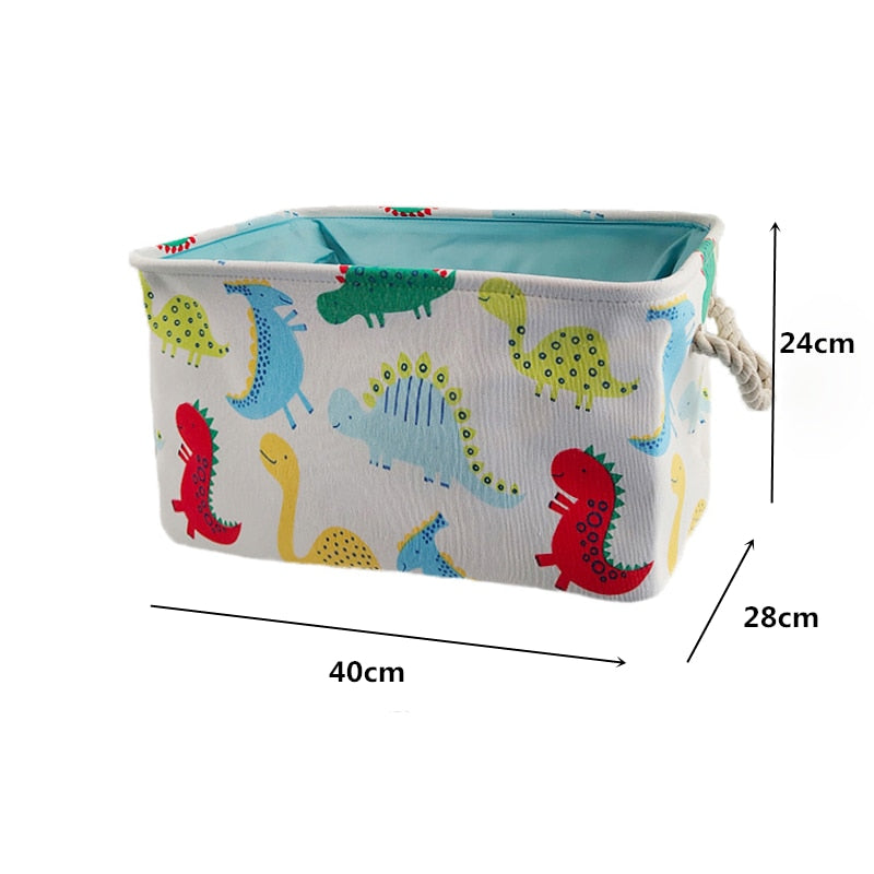 Cartoon Cars Printed Storage Basket For Toys Fabric Clothes Organizer Folding Large Laundry Basket For Dirty Clothes - StorageandmoreStorage