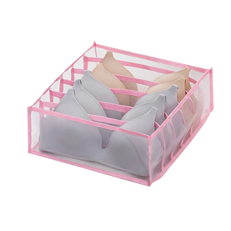 Dormitory closet organizer for socks home separated underwear storage box 11 grids bra organizer foldable drawer organizer - StorageandmoreStorage