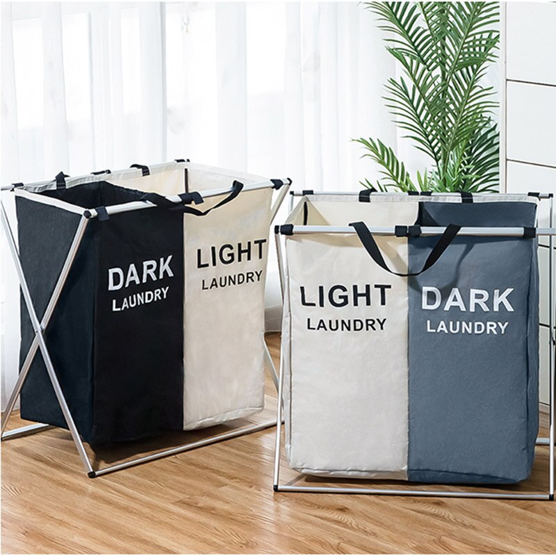 Dirty Clothes Waterproof Storage Basket Three Grid Organizer Home bathroom Collapsible Large Laundry Hamper Basket Drop shipping - StorageandmoreStorage