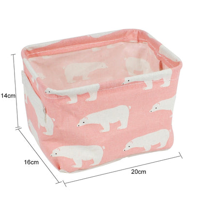 Linen Desktop Storage Box Waterproof Toy Sundries Storage Basket Cosmetic Underware Storage Organizer Office Stationery - StorageandmoreStorage