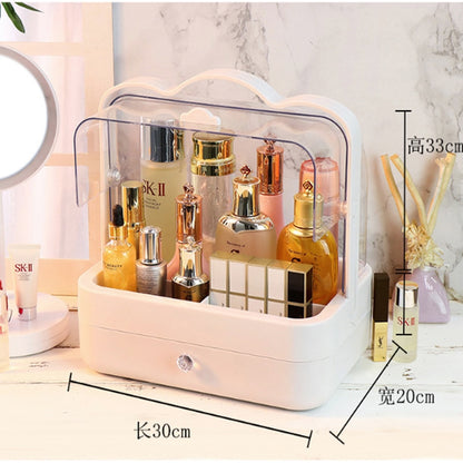 Makeup Organizer Cosmetic Storage Box Lipstick Rack Jewelry Storage Box Cosmetic Brush Portable Drawer with Cover Dust-proof - StorageandmoreStorage