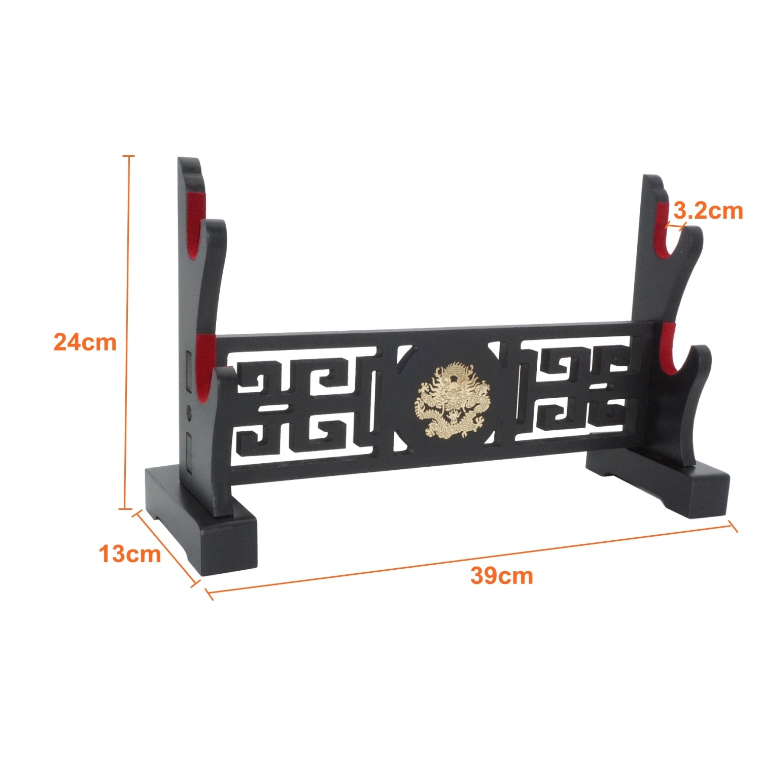 Padded Sword Stand Display Velvet Protect Sword Rack Katana Genji Japanese Samurai Blade Gladius Templar Medieval Stand -Dragon - StorageandmoreStorage