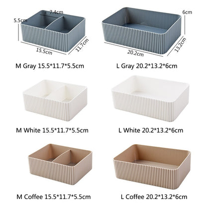 WBBOOMING Plastic Home Office Bathroom Storage Box Grid Desktop Sundries Storage Box Makeup Organizer Cosmetic Closet Bin Case - StorageandmoreStorage