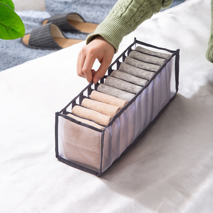 Dormitory closet organizer for socks home separated underwear storage box 7 grids jeans bra organizer foldable drawer organizer - StorageandmoreStorage