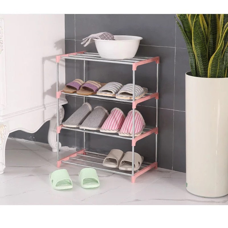 Simple Multi Layer Shoe Rack Stainless Steel Easy Assemble Storage Shoe Cabinet  Shoe Rack Hanger Home Organizer Accessories - StorageandmoreStorage