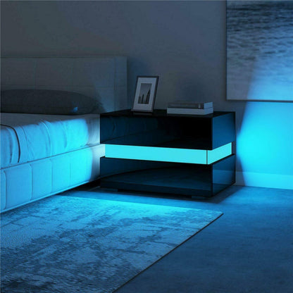 Multifunction RGB LED Nightstands Cabinet Storage Bedside Table Night Table Bedroom Nightstand Home Furniture for Night Lighting - StorageandmoreStorage