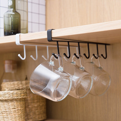 Kitchen Cupboard Storage Rack Cupboard Shelf Hanging Hook Organizer Closet Clothes Glass Mug Shelf Hanger Door Chest Hanging - StorageandmoreStorage