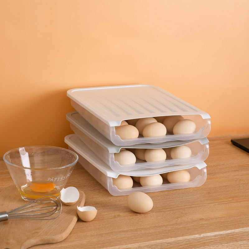 Plastic Egg Storage Box Kitchen Tools Refrigerator Storage Box Outdoor Picnic 18 Grid Food Container Multifunctional Egg Crisper - StorageandmoreStorage