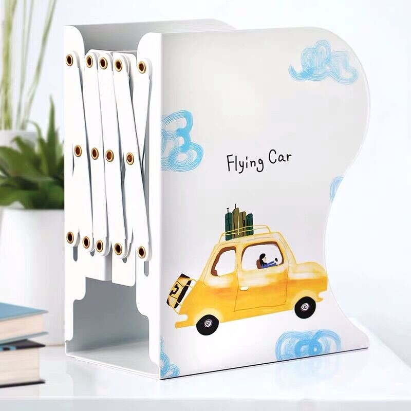 1PC Kawaii Unicorn Metal Desk Book Holder Retractable Bookends Students Desk Organizer Office School Home Bookshelf Stationery - StorageandmoreStorage