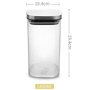 Container for Cereals Glass Sealed Tank Stainless Steel Lid Glass Jar Coffee Bean Storage Tank Kitchen Coarse Food Storage Tank - StorageandmoreStorage