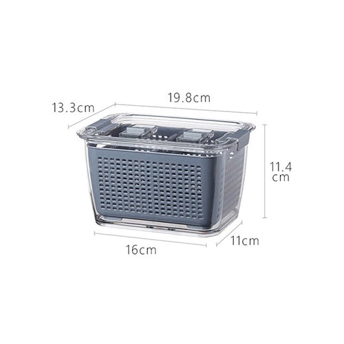 Kitchen Plastic Storage Box Vegetables Fruit Fresh-Keeping Box Drain Basket Sink Filter Mesh Sieve Storage Basket Kitchen Tools - StorageandmoreStorage