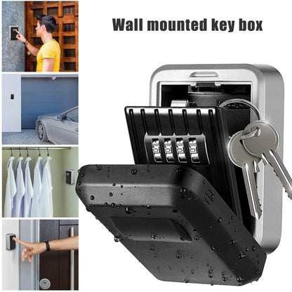 Wall Mount Key Storage Secret Box Organizer 4 Digit Combination Password Security Code Lock No Key Home Key Safe Box caja fuerte - StorageandmoreStorage