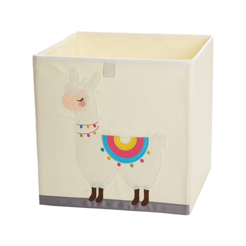 13 inch Foldable Embroidery Animal Cube Storage Box Oxford Fabric Kids Toys Organizers Bins Chest Organizer for Kids Nursery - StorageandmoreStorage