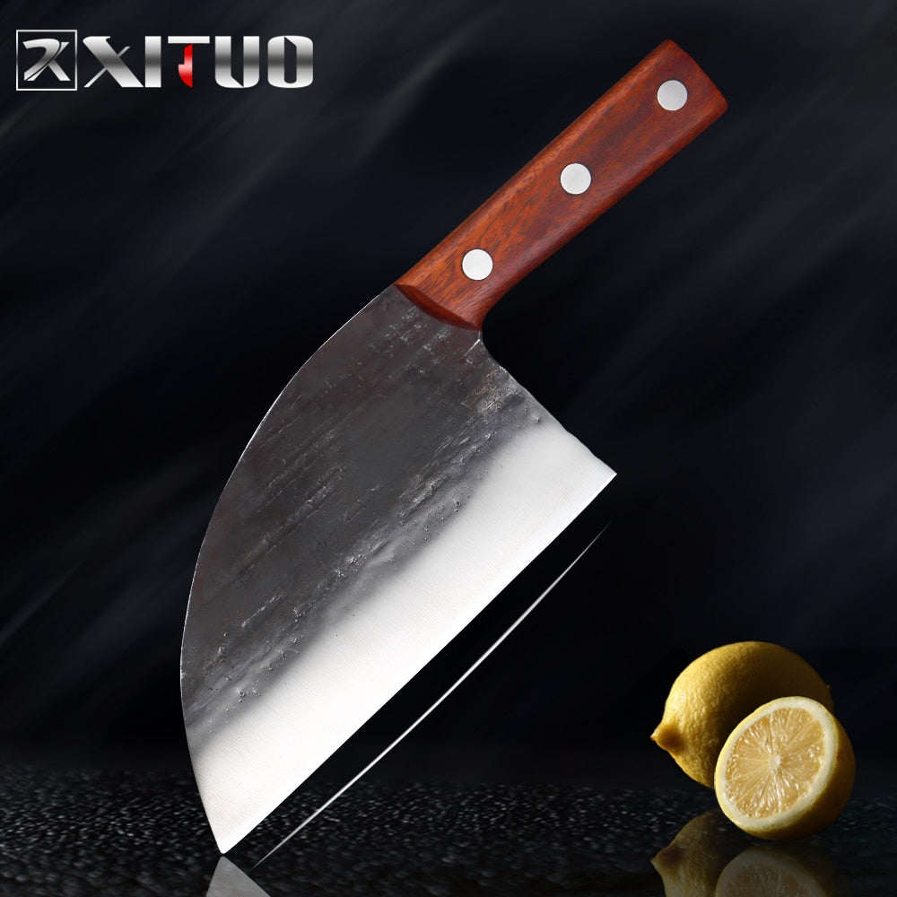 XITUO Superior Professional Handmade Forged Carbon Steel Chef Kitchen Slicing Chopping Kitchen Knife Traditional Cooking Tools - StorageandmoreStorage