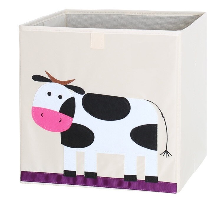 13 inch Foldable Embroidery Animal Cube Storage Box Oxford Fabric Kids Toys Organizers Bins Chest Organizer for Kids Nursery - StorageandmoreStorage