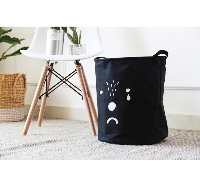 Handheld Large Laundry Basket Hamper Bag Cartoon Lovely Clothes Storage Barrel Clothes Kid Toy Sundries Organizer Storage Basket - StorageandmoreStorage