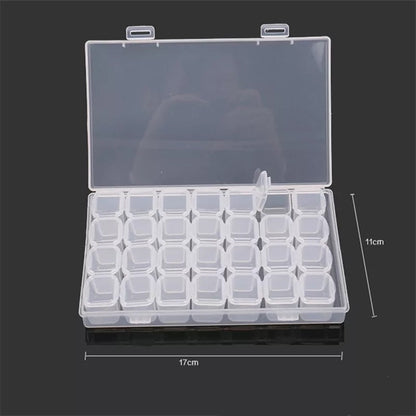 Transparent Nail Art Storage Box Jewelry Beads Gems False Tip Container Empty Nails Rhinestones Holder Case Organizer - StorageandmoreStorage