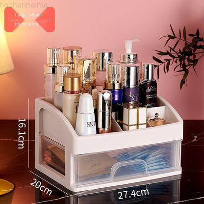 Desktop Cosmetics Home Office Storage Box Drawer Cabinet Jewelry Box Plastic Cosmetic Box Makeup Desk Accessories Organizer - StorageandmoreStorage