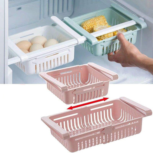 Fridge Storage Rack Basket Adjustable Kitchen Organizer Pull-out Drawer Basket Refrigerator Storage Shelf Kitchen Accessori - StorageandmoreStorage