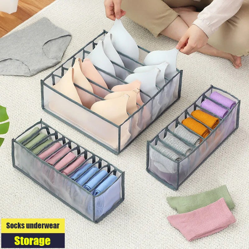 modern Underwear Storage Organizer  Clothe Separated Socks Shorts Bra Storage Boxs Dormitory Closet Organizer Drawer Washable - StorageandmoreStorage