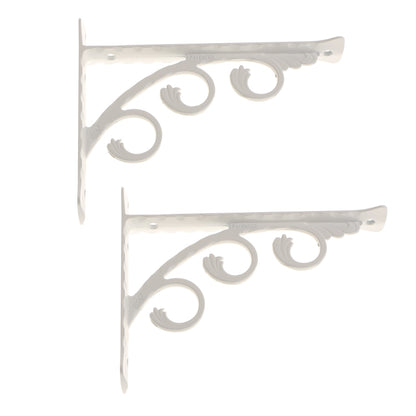 2Pcs L Shaped Wall Mounted Shelf Bracket Metal Hanging Holder European Style White Black 12x15cm 15x20cm 20x25cm - StorageandmoreStorage