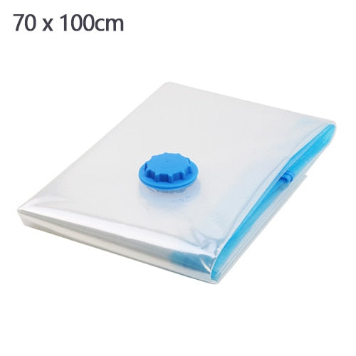 Vacuum Bag for Clothes Storage Bag With Valve Transparent Border Folding Compressed Organizer Travel Space Saving Seal Packet - StorageandmoreStorage