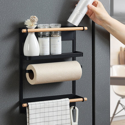 Magnet Fridge Shelf Magnetic Paper Towel Holder Kitchen Organizer Shelf Spice Storage Rack Kitchen Accessories - StorageandmoreStorage