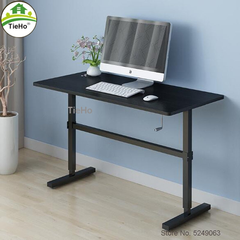 Standing Office Desk Table Manual Lift Adjustable Ergonomic Simple Office Computer Desk Stable Table 100*60cm Support 160kg - StorageandmoreStorage