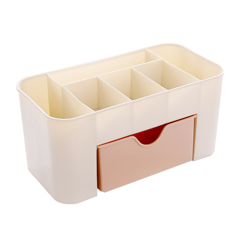 Double Layer Plastic Makeup Organizers Storage Box Cosmetic Drawers Jewelry Display Box Case Desktop Container Boxes Organizer - StorageandmoreStorage