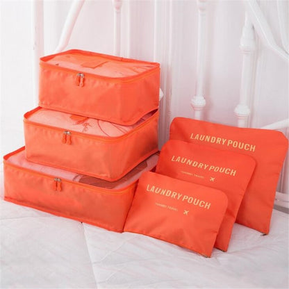 6 PCS Travel Storage Bag Set For Clothes Tidy Organizer Wardrobe Suitcase Pouch Unisex Multifunction Packing Cube Bag Travel Kit - StorageandmoreStorage