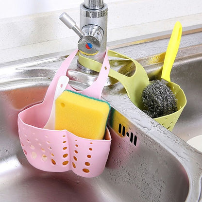 Kitchen Drain Basket Draining Rack Sink Sponge Holder Kitchen Bathroom Storage Shelf Sink Holder Drain Basket Storage Tools - StorageandmoreStorage