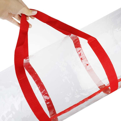 Christmas Wrapping Paper Storage Bag Durable Underbed Xmas Gift Wrap Organiser  Easy Carry Handles Clear Waterproof PVC Bag - StorageandmoreStorage