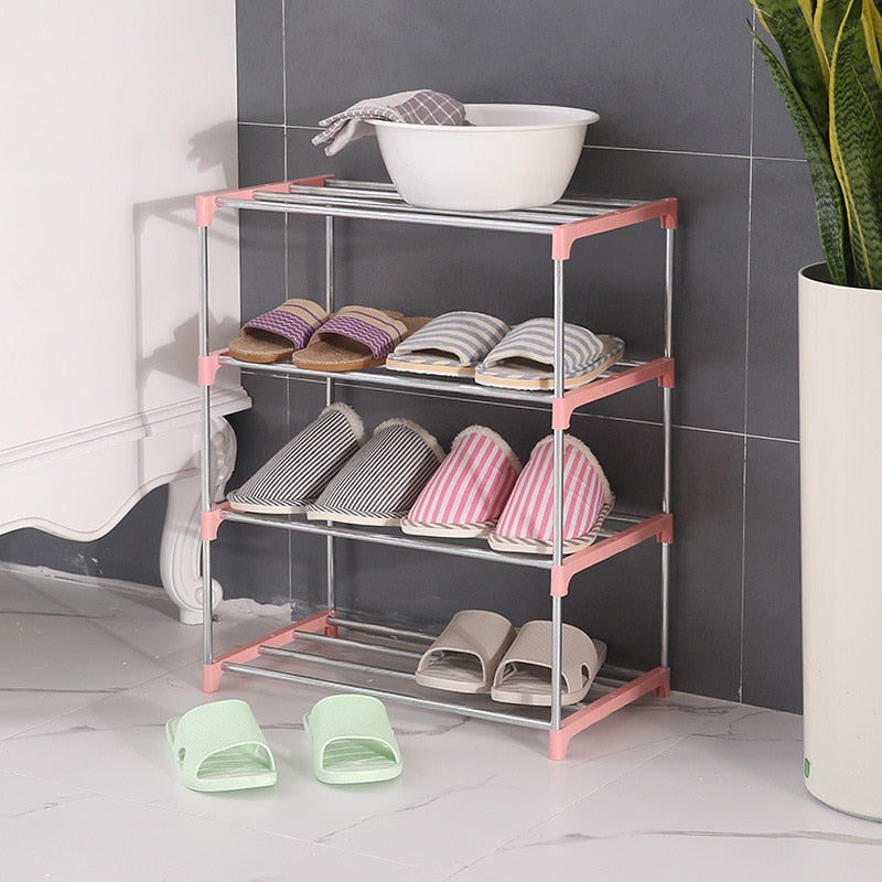 Simple Multi Layer Shoe Rack Stainless Steel Easy Assemble Storage Shoe Cabinet  Shoe Rack Hanger Home Organizer Accessories - StorageandmoreStorage