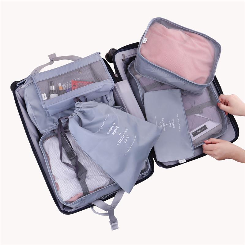 8/6/1 pieces Set Travel Organizer Storage Bags Suitcase Packing Set Storage Cases Portable Luggage Organizer Clothe Shoe Pouch - StorageandmoreStorage