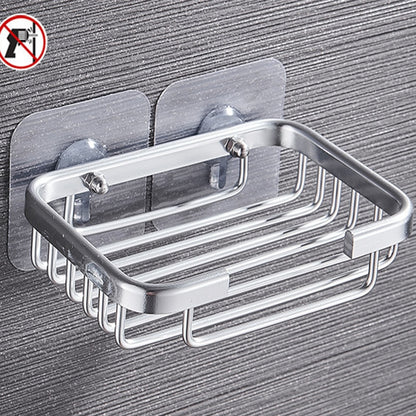 Multi-purpose Soap Dish Punch-free Aluminum Soap Holder Draining Shelve Wall Mounted Soap Container Bathroom Kitchen Accessories - StorageandmoreStorage