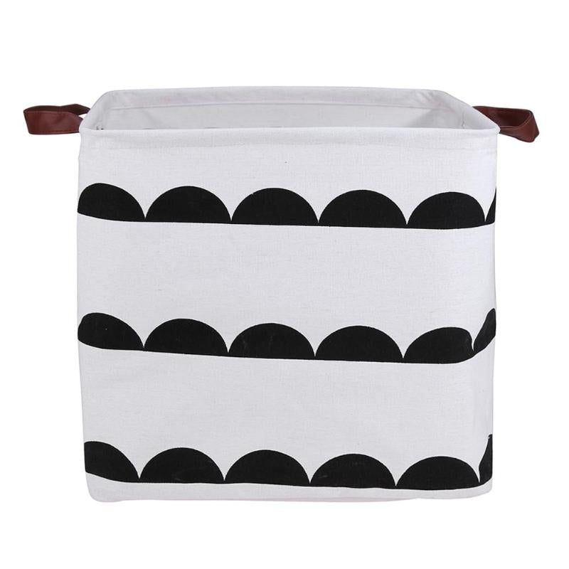 New Large Cotton Handle Folding Laundry Basket Toys Organizer Clothing Storage Bag Dirty Clothes Bucket Laundry Holder Stand Bin - StorageandmoreStorage