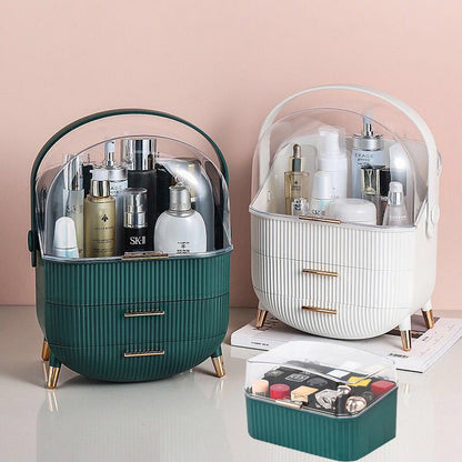 Makeup Organizer Cosmetic Storage Box Lipstick Rack Jewelry Storage Box Cosmetic Brush Portable Drawer with Cover Dust-proof - StorageandmoreStorage