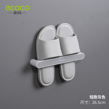 ECOCO Wall-mounted Bathroom Slipper Organizer Storage Rack Does Not Take Up Space Slippers Rack for Bathroom Accessories - StorageandmoreStorage