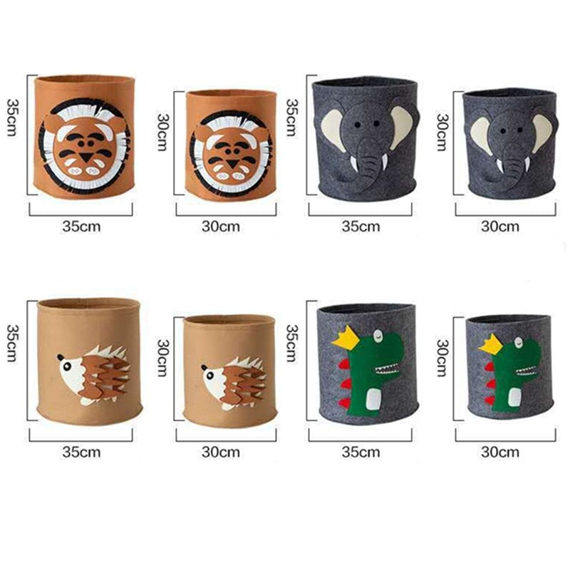 Lion Tiger Laundry Basket Storage Barrel Hamper Standing Toys Clothing Storage Bucket Clothes Organizer Holder Pouch Household - StorageandmoreStorage