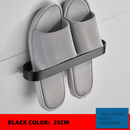 Slipper Rack  Towel Hanger Wall-Mounted Shoes Storage Rack Punch Free Slippers Holder - StorageandmoreStorage