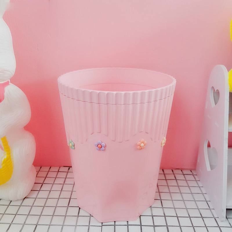 Creative Pink Waste Bin Anime Card Captor Sakura Plastic Trash Can Kawaii Cartoon Home Office Desktop Garbage Storage Basket New - StorageandmoreStorage