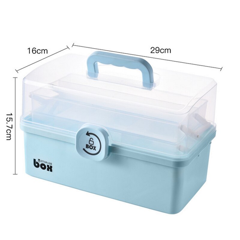 Portable First Aid Container Clear Plastic Medicine Storage Box Large Capacity Family Emergency Kit Storage Organizer - StorageandmoreStorage