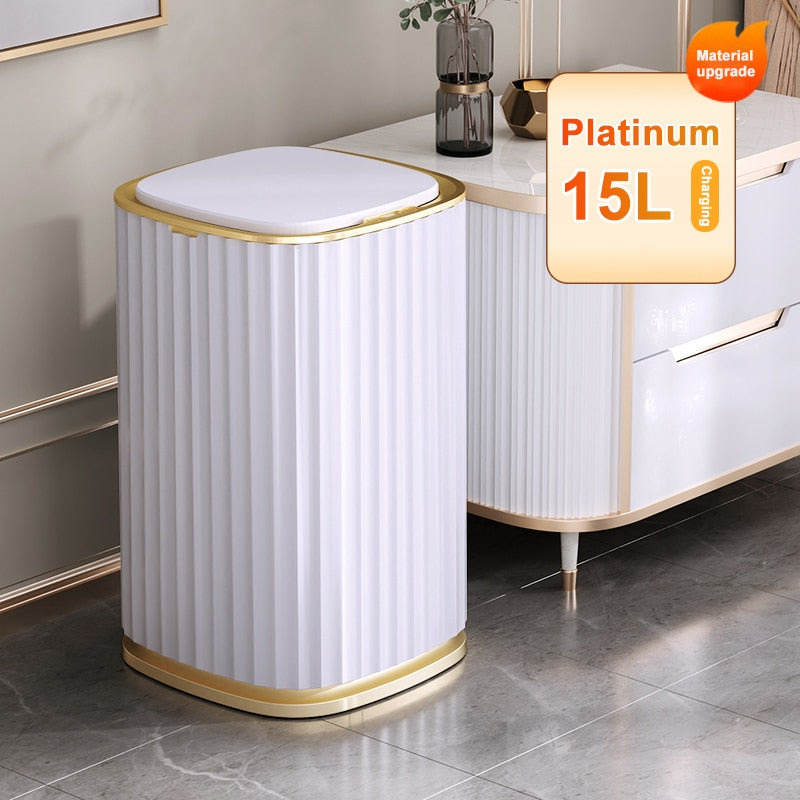 Smart Sensor Garbage Bin Kitchen Bathroom Toilet Trash Can Best Automatic Induction Waterproof Bin with Lid 10/15L - StorageandmoreStorage