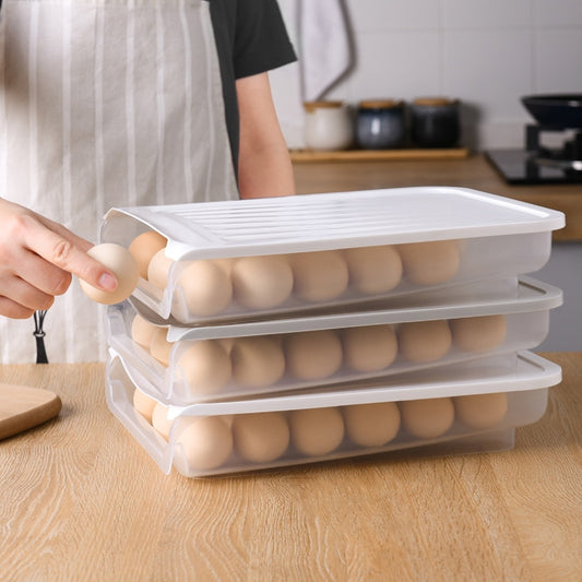 Plastic Egg Storage Box Kitchen Tools Refrigerator Storage Box Outdoor Picnic 18 Grid Food Container Multifunctional Egg Crisper - StorageandmoreStorage