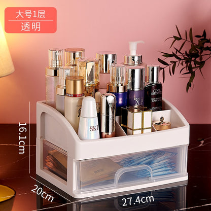 Desktop Cosmetics Home Office Storage Box Drawer Cabinet Jewelry Box Plastic Cosmetic Box Makeup Desk Accessories Organizer - StorageandmoreStorage