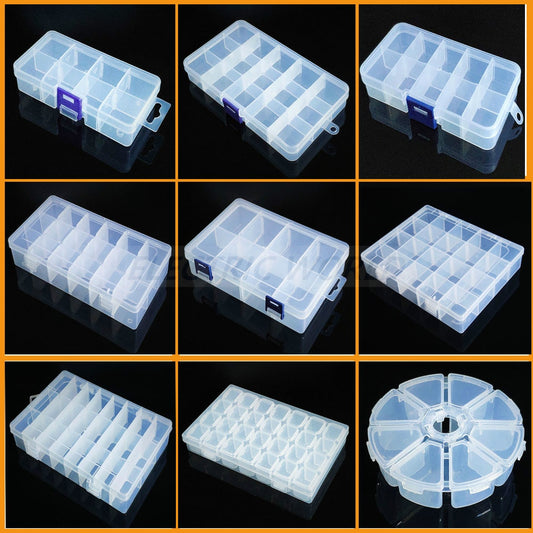 Plastic box Container Screw Holder Case Practical Compartment Jewelry Earring Display case plastic Organizer beads storage boxes - StorageandmoreStorage