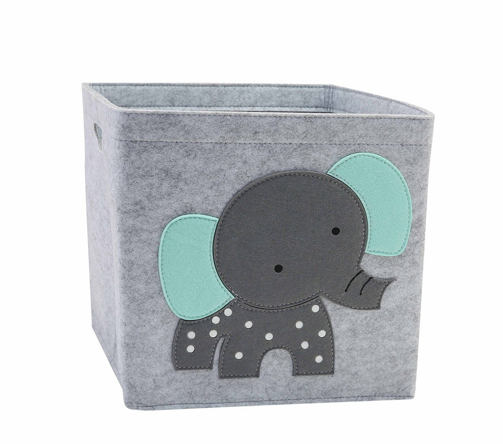 Creative Cartoon Animal Storage Box Felt Fabric Cube Nursery Shelf Home Closet Folding Storage Basket For Kids Toys Organizer - StorageandmoreStorage