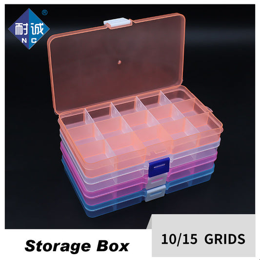 10/15Grids Plastic Box Adjustable Jewelry Box Beads Pills Nail Art Storage Box Organizer for office housekeeping organization - StorageandmoreStorage